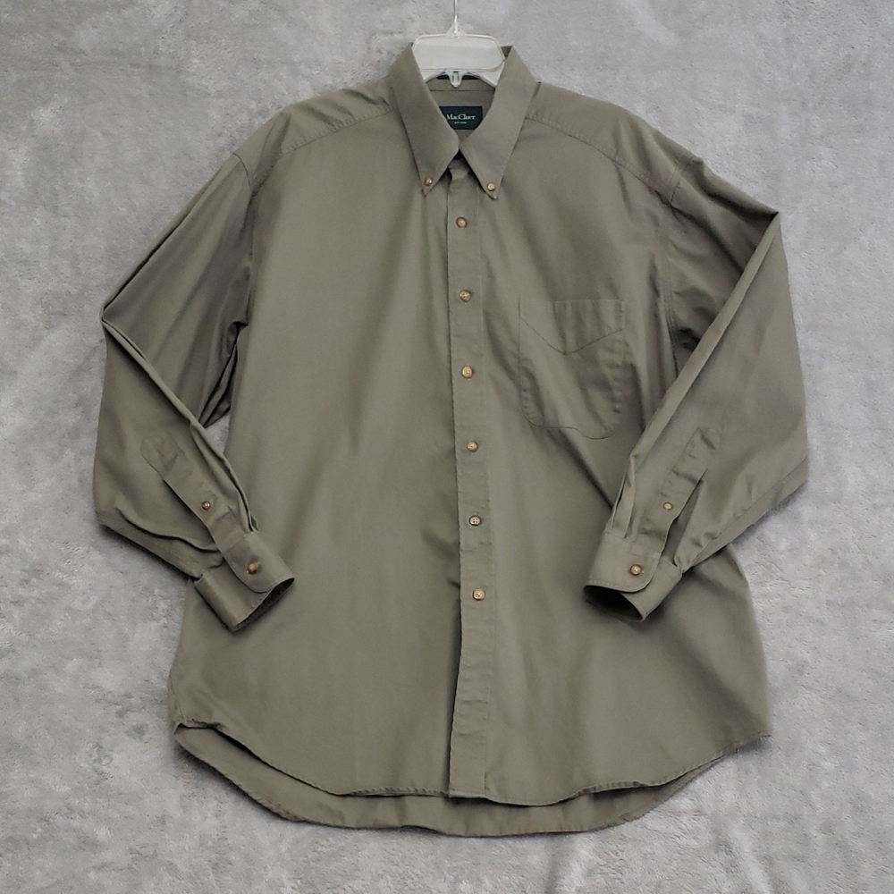 MacCluer Mens Ranger Twill Button Down Work Dress Shirt Longsleeve Size XL Olive